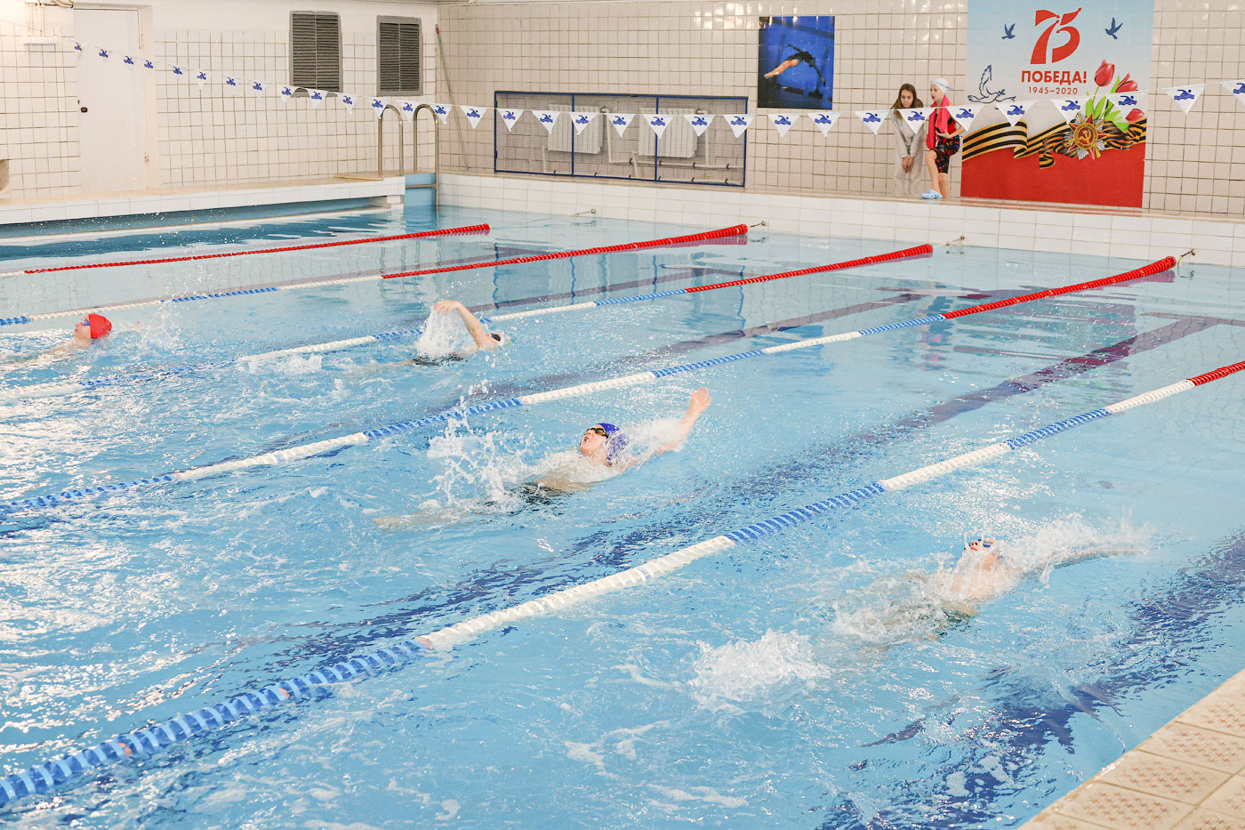 Пловцы соревновались в двух видах: 50 метров брассом и 100 метров на спине